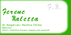 ferenc maletta business card